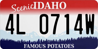 ID license plate 4L0714W