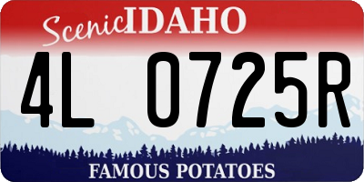 ID license plate 4L0725R