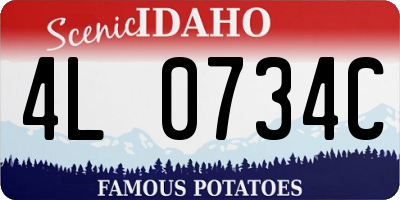 ID license plate 4L0734C