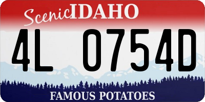 ID license plate 4L0754D