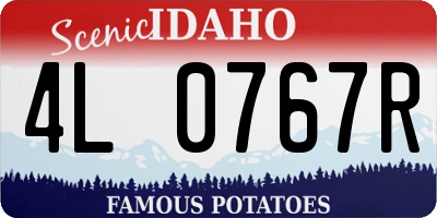 ID license plate 4L0767R