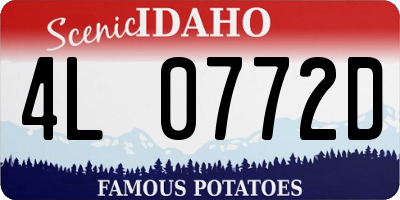ID license plate 4L0772D