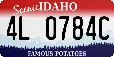 ID license plate 4L0784C