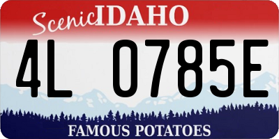 ID license plate 4L0785E