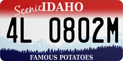 ID license plate 4L0802M