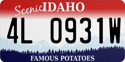 ID license plate 4L0931W