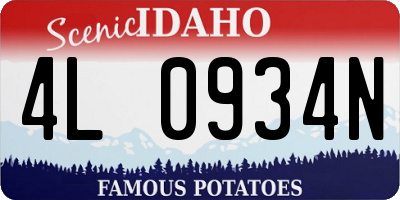 ID license plate 4L0934N