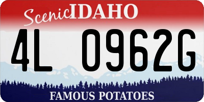 ID license plate 4L0962G