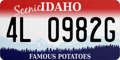 ID license plate 4L0982G