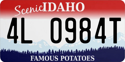 ID license plate 4L0984T