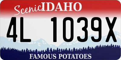 ID license plate 4L1039X