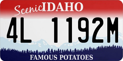 ID license plate 4L1192M