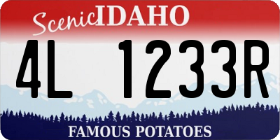 ID license plate 4L1233R