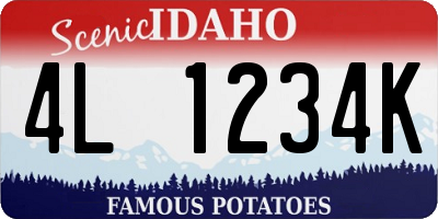 ID license plate 4L1234K