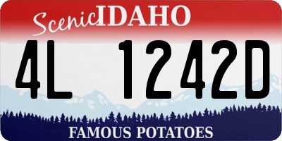 ID license plate 4L1242D
