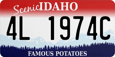 ID license plate 4L1974C