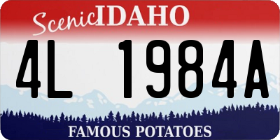 ID license plate 4L1984A