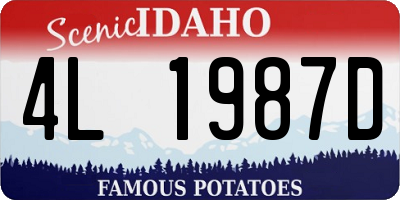 ID license plate 4L1987D