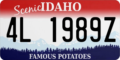 ID license plate 4L1989Z