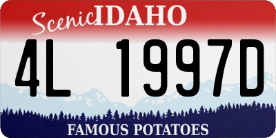 ID license plate 4L1997D
