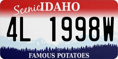 ID license plate 4L1998W