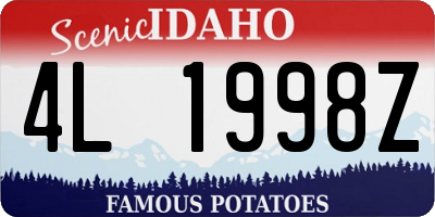 ID license plate 4L1998Z