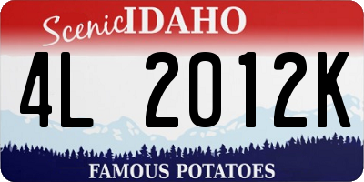 ID license plate 4L2012K