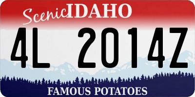 ID license plate 4L2014Z