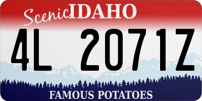 ID license plate 4L2071Z