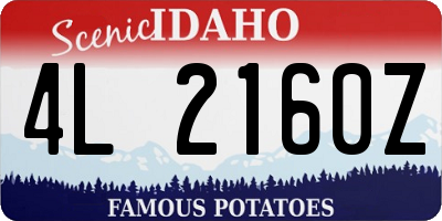 ID license plate 4L2160Z