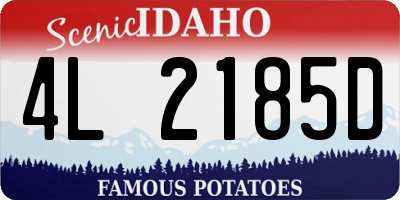 ID license plate 4L2185D