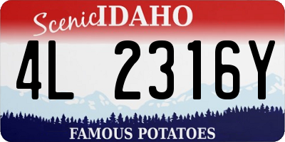 ID license plate 4L2316Y