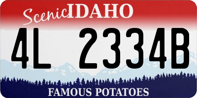 ID license plate 4L2334B