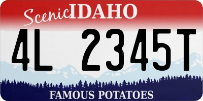 ID license plate 4L2345T