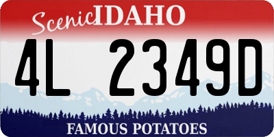 ID license plate 4L2349D