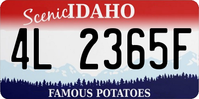 ID license plate 4L2365F