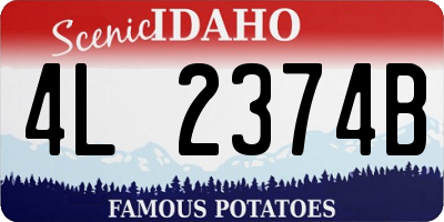 ID license plate 4L2374B