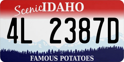 ID license plate 4L2387D