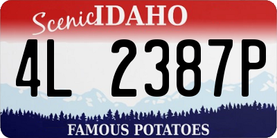 ID license plate 4L2387P
