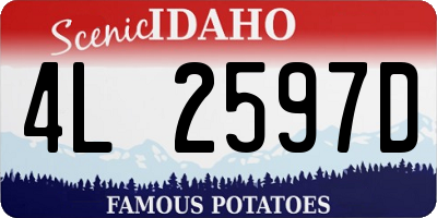 ID license plate 4L2597D