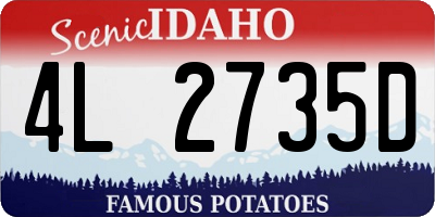 ID license plate 4L2735D