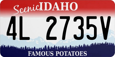 ID license plate 4L2735V