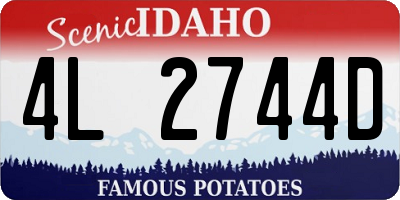 ID license plate 4L2744D