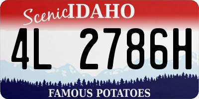 ID license plate 4L2786H