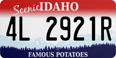 ID license plate 4L2921R