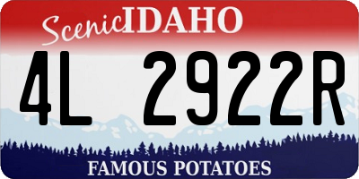 ID license plate 4L2922R