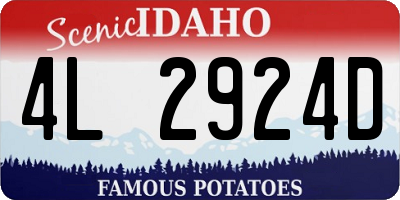 ID license plate 4L2924D