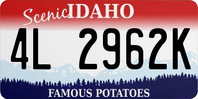 ID license plate 4L2962K