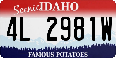 ID license plate 4L2981W