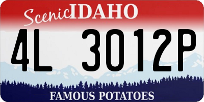 ID license plate 4L3012P